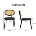 thumbnail image 4 of Kithkasa Rattan Boucle Dining Chairs for Dining Room, Metal Legged, Set of 2, Black, 4 of 8