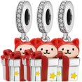 thumbnail image 1 of Charm plata 925 XmasGift02 3Pzas Plata S925 Chapa Colgante Fotoluminiscente Regalo/Gato Plata/Multicolor Caja Blanca 4x4, 1 of 4