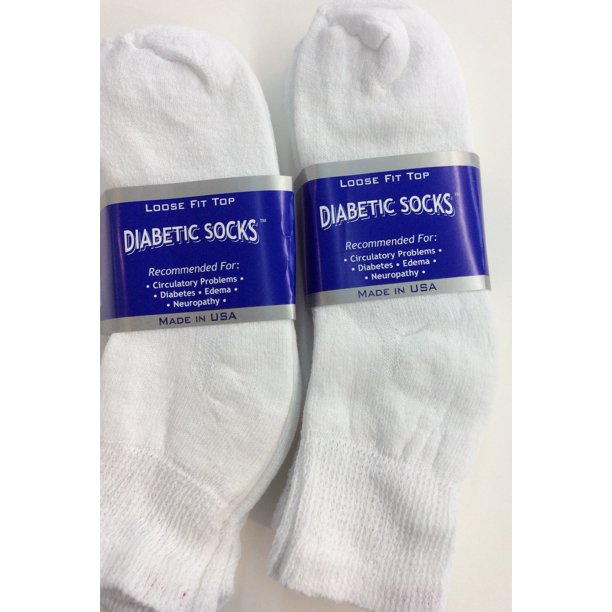 Creswell Sock Mills 6 Pairs of Mens White Diabetic Ankle Socks 1013