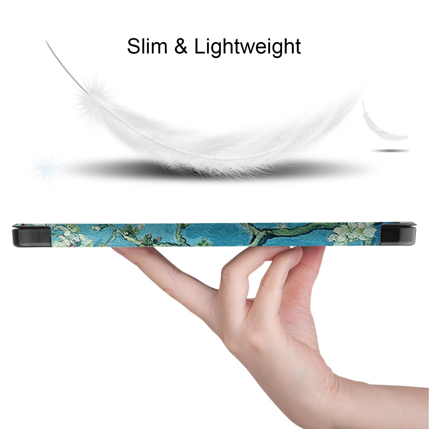 Allytechgroup iPad Air 11" M4 M3 M2 Case 2026 2025 2024, Slim Flip Smart Cover Auto Sleep Wake with Pencil Holder Multi Angle Veiwing Stand Shockproof Case for Apple iPad Air 11 inch, Blossom