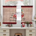 thumbnail image 6 of Red Plaid Christmas Sheer Curtains 54 Inches Long, Truck Snowman Red Plaid Xmas Tree Wooden Light Filtering Window Curtains for Living Room, Rod Pocket Voile Sheer Curtain Drapes, 52"Wx54"L, 2 Panels, 6 of 9
