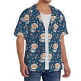 thumbnail image 2 of KLL Space Puppy Print Men's Shirt Short Sleeve Button Down Summer Cuba Beach Shirts- XX-Large, 2 of 5