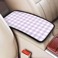 thumbnail image 2 of Bingfone Car Four-Season Universal Armrest Box Mat,Car Armrest Seat Cover Soft Leather Waterproof Armrest Cover Center Console Mat-Purple Checkboard, 2 of 7
