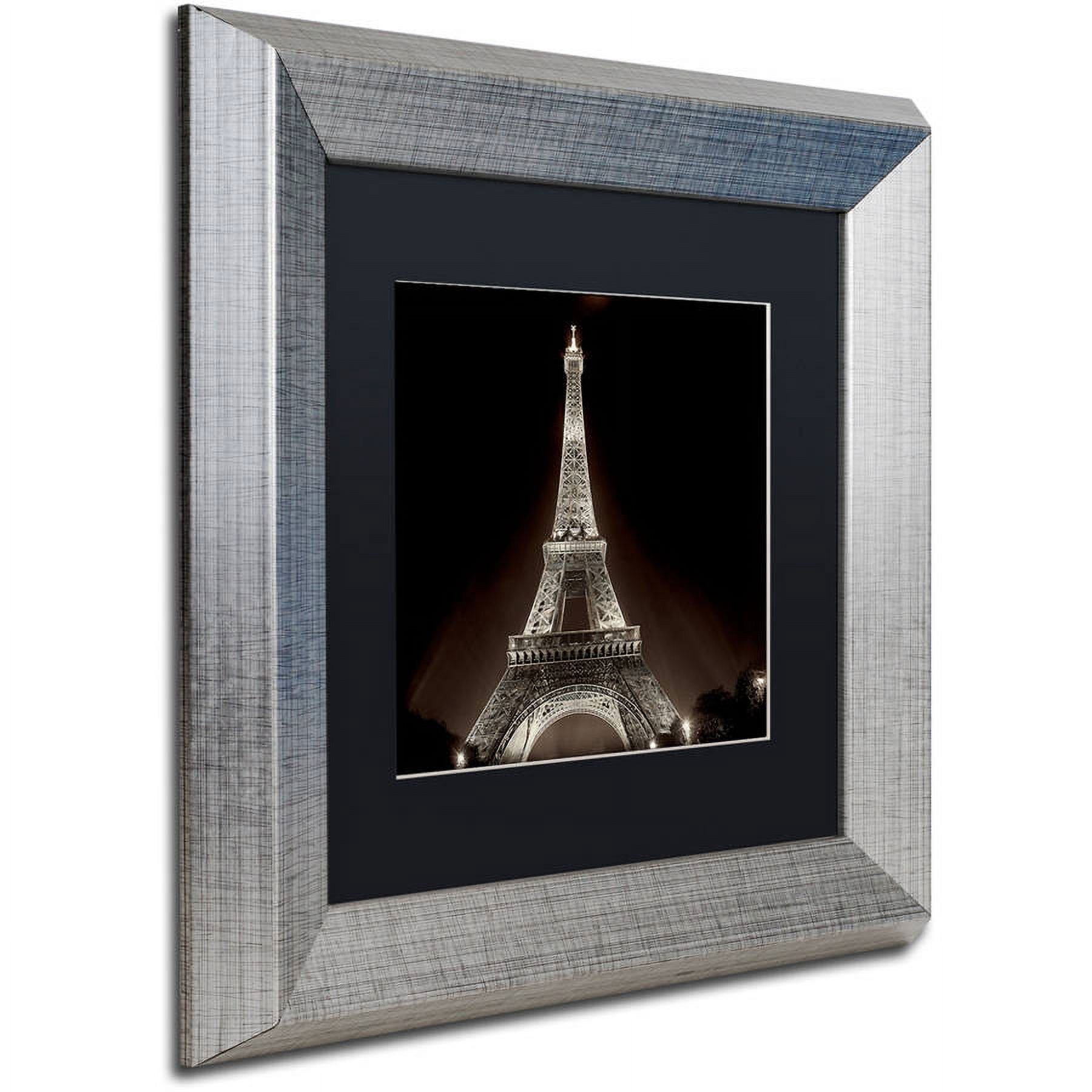 Trademark Fine Art "Tour Eiffel II" Canvas Art by Alan Blaustein, Black Matte, Silver Frame