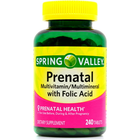Spring Valley prénatale multivitamines / minéraux supplément alimentaire Comprimés, 240 count
