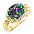thumbnail image 1 of RYLOS Bagues pour Femmes Bague en or Jaune 14K 12X10MM Pierre Précieuse & Diamants Excellente Bague pour Doigt Moyen Ou Pointeur Bijoux en Alexandrite Taille 5, 1 of 7