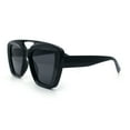 thumbnail image 6 of Women Oversized Thick Plastic Rectangle Cat Eye Flat Top Diva Sunglasses All Black, 6 of 8