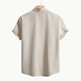 thumbnail image 4 of Hessimy Mens Short Sleeve Dress Shirts Wrinkle Free Solid Casual Button Down Shirts with Pocket,Wrinkle Free(Khaki,XXL), 4 of 8