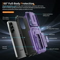 thumbnail image 3 of Dteck Rugged Case for Samsung Galaxy A26 5G with Kickstand, Shock-Resistant Hybrid PC+TPU Anti-Scratch Non-Slip ﻿Slide Camera Cover Shockproof Heavy Duty Robust Protective Case, Purple, 3 of 10