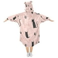 thumbnail image 2 of Wearable Blanket with Sleeves and Pocket Oversized Hooded Sweatshirt 3-14 YR Black Cat and Cat's Paw S, 2 of 7