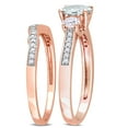 thumbnail image 3 of Everly Women's Aquamarine 10k Rose Gold Bridal Set, 3 of 7