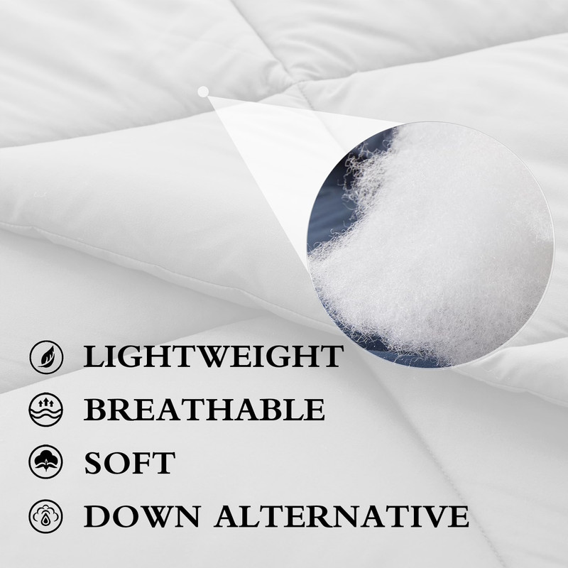 JUSTLET 3 Pieces Queen Comforter Set, Bed in a Bag, Machine Washable Bedding Set, White
