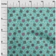 thumbnail image 2 of oneOone Cotton Poplin Turquoise Blue Fabric Asian Suzani Sewing Material Print Fabric By The Yard 42 Inch Wide, 2 of 5