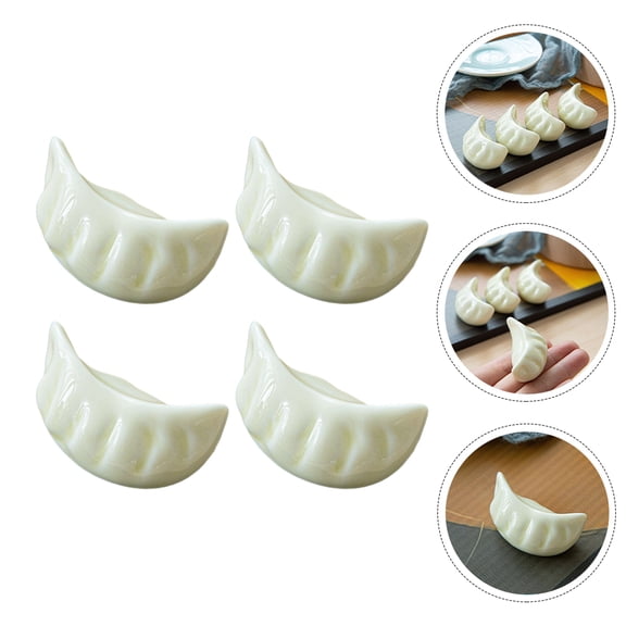 4 Pcs White Ceramic Chopstick Rests Set Elegant Tableware Accessories Creative Design