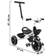 thumbnail image 4 of Triciclo para Niños con Bastón Torreta con Luz y Sonido Pedales Desmontables Posapiés Plegables Apto desde 2 años o hasta 25 kg - Blanco, 4 of 7
