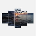 thumbnail image 2 of Dark Mediterranean Beach Dawn - Modern Seashore Canvas Art, 2 of 3