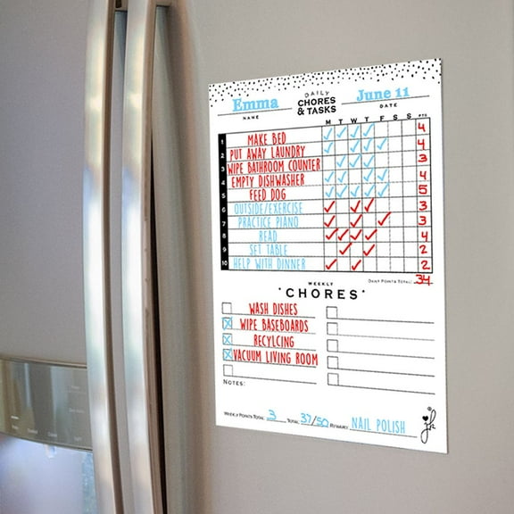Dry Erase Magnet Single Child Chores Chart for Fridge, Routine, Behavior & Homeschool Schedule - 11"x14"