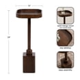 thumbnail image 5 of Kate and Laurel Woodrow Modern Mango Wood Square Drink Table, 10 x 10 x 24, Dark Brown, Transitional Rounded Square Mini Table for Use as Indoor Plant Stand or Wooden Living Room Accent, 5 of 9