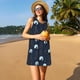 thumbnail image 3 of Fotbe Night Forest Wolf Vestido de Verano sin Mangas para Mujer – Vestido Midi Línea A, Estilo Camiseta Floral, Vestido Playero Casual y Fluido, 3 of 7