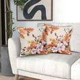 thumbnail image 3 of Autumn Orange Fall Leaves Pillow Covers 16X16 Inch Floral Leaf Thanksgiving Decorative Couch Pillow Cases Pink Flowers Throw Pillows Set of 2 Farmhouse Home Decor for Room Porch Patio Couch Outdoor, 3 of 6