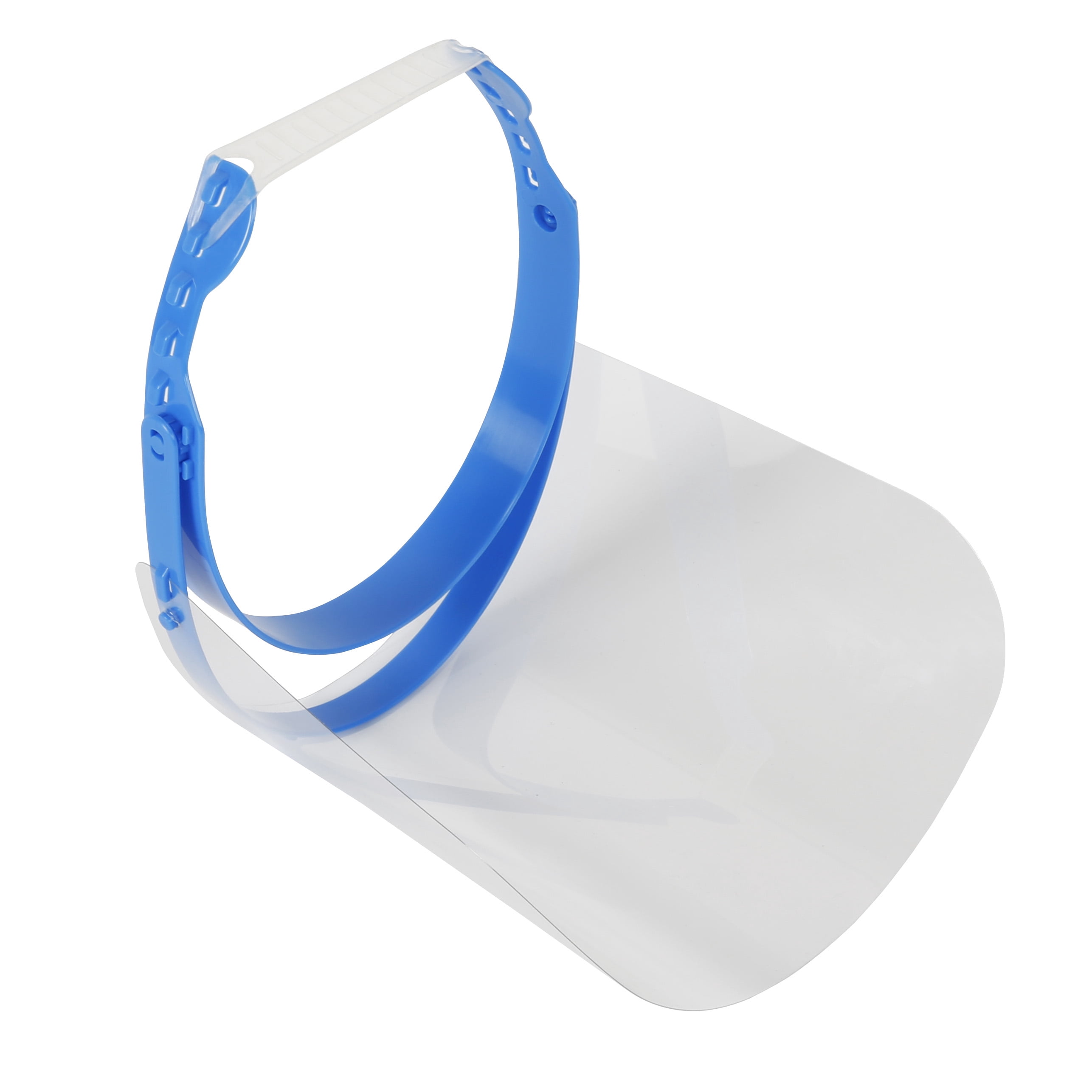 M&T Displays Reusable Face Shield for Kids, Adjustable Transparent Full Face Protective Visor, Eye & Head Protection, Barrier Against Coughing, Sneezing and Spitting, Facial Cover (2 Pack, Blue)