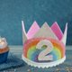 thumbnail image 4 of corona de cumpleaños Rainbow Birthday Party Crown Diadema Escena De Cumpleaños Decoración Suministros 2 Años, 4 of 8