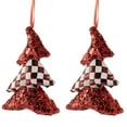 thumbnail image 4 of Northlight Sequined and Checkered Tree Christmas Ornaments - 5" - Red - Set of 2, 4 of 6