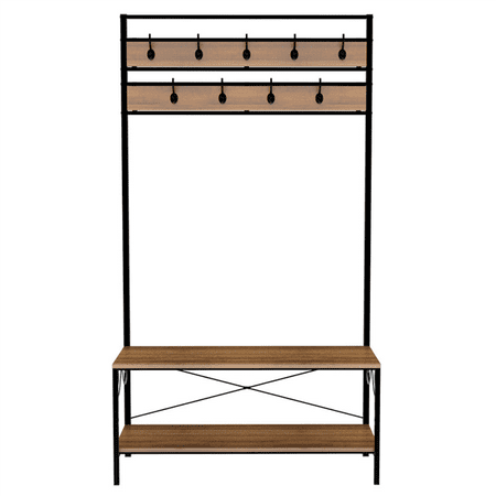 Entryway Shoe Bench With Coat Rack Hooks Hall Tree Storage Organizer Entryway Shoe Bench With Coat Rack Hooks Hall Tree Storage Organizer