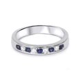 thumbnail image 3 of 1/4ct Blue Sapphire Lab Grown Diamond Channel Set Wedding Ring 14K White Gold, 3 of 3