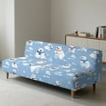thumbnail image 6 of SCRAWLGOD Polar Bear Print White Blue Dustproof Futon Covers, Cozy Sofa Bed Slipcovers, Mattress Cover for Futon Sofa Bed, Armless Sofa Cover with Elastic Bottom for Pets, Dogs, 6 of 7