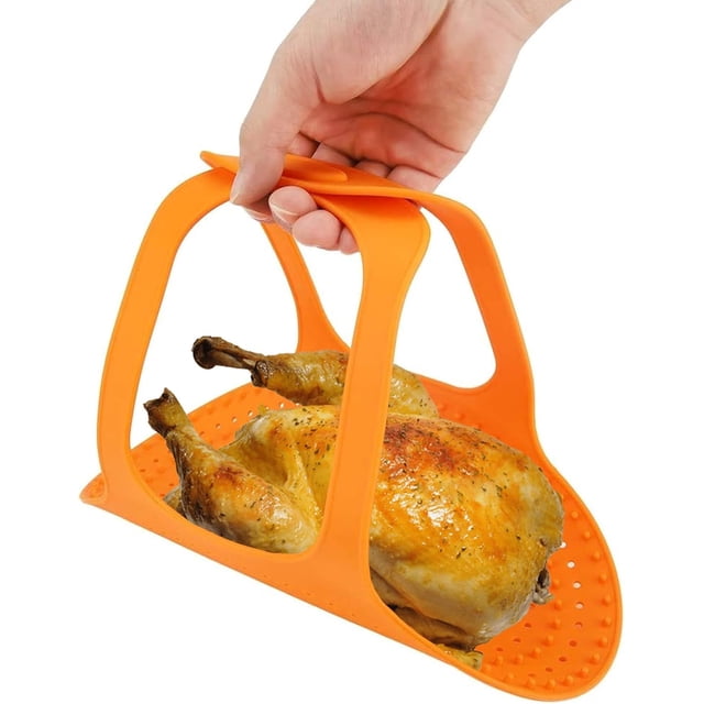 Lève-dinde en Silicone, Lève-Dinde Réutilisable Résistant à la Chaleur Antiadhésif pour Volaille, Lève-Poule, Lève-Viande, Tapis de Rôtissage pour Dinde, Tapis de Cuisson au Four pour la Cuisine à la Maison, 23.2 x 12.4 Po