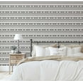 thumbnail image 5 of S4Sassy Self-Stick Decorative Wallpaper, Tribal Stripe Print Wall Paper, Vinyl Waterproof Contact Paper, Black, 25"x360"inch Removable Renter Friendly Wall Covering For Bedroom, Dining Room, 5 of 9