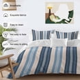 thumbnail image 5 of Blue Beige Striped Duvet Cover Queen Size, Modern Stripes Art Farmhouse Comforter Cover with Zipper Closure, 3 Piece Bedding Sets 1 Duvet Cover 90x92 Inches and 2 Pillow Shams, 5 of 9