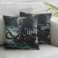thumbnail image 3 of Chilfamy Pillow Covers, Ocean Octopus Decorative Throw Pillow Covers Kraken Octopus Ship Pillowcase Farmhouse Cushion Cases for Sofa Couch Outdoor Home Decorations White, 3 of 5