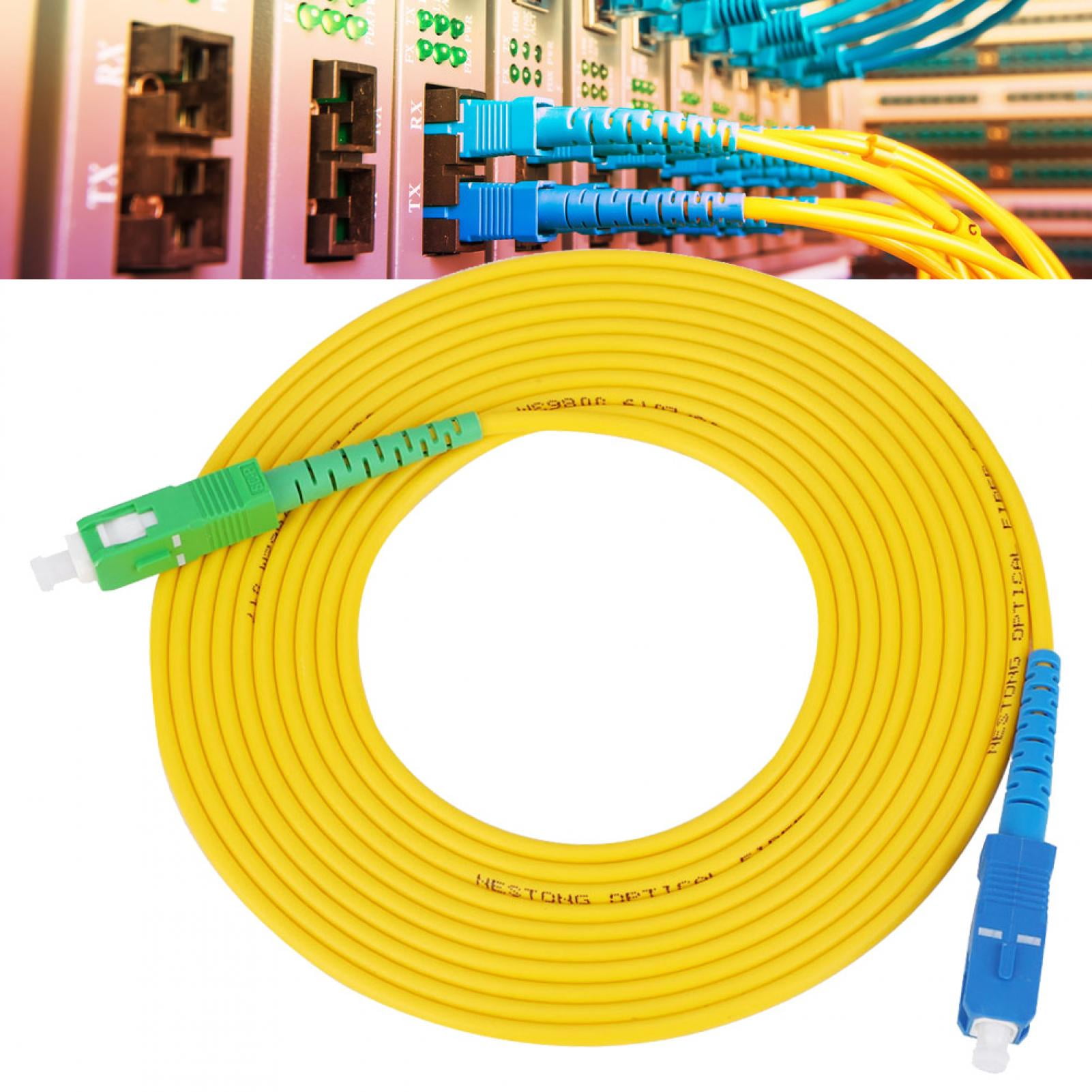 NFTIGB 2-Pack 3 Meter / 9.84 ft SC APC to SC UPC Single Mode Optical Fiber Patch Cord Cables - High-Speed Fiber Jumper for Advanced Networking and Reliable Telecommunication Connections