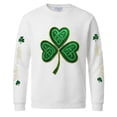 thumbnail image 5 of Dwelliawo St. Patricks Day Shirts for Men Print Long Sleeve Waffle Knit T Shirt Casual St Patricks Day Four Leaf Clover Shamrock Printed Tees Crewneck Blouses White S, 5 of 5