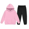 thumbnail image 3 of Sweatsuits Boys Girls 2 Piece Jogging Outfits Sportswear Long Sleeve Hoodie and Jogger Pant Sets Kids 2-14 Years (2 Years, Pink), 3 of 5
