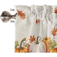 thumbnail image 5 of Kitchen Curtains Tiers and Valances Set, Thanksgiving Hello Pumpkin Maple Leaf Sunflower Autumn Wood Grain Vintage Rod Pocket Valance Short Window Curtains for Kitchen, 27.5"x24", 3 Pieces Set, 5 of 5