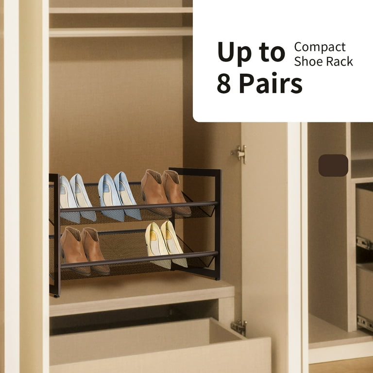 Costway 2-Tier Shoe Rack Adjustable to Flat Slant Shoe Organizer Holder  Stand