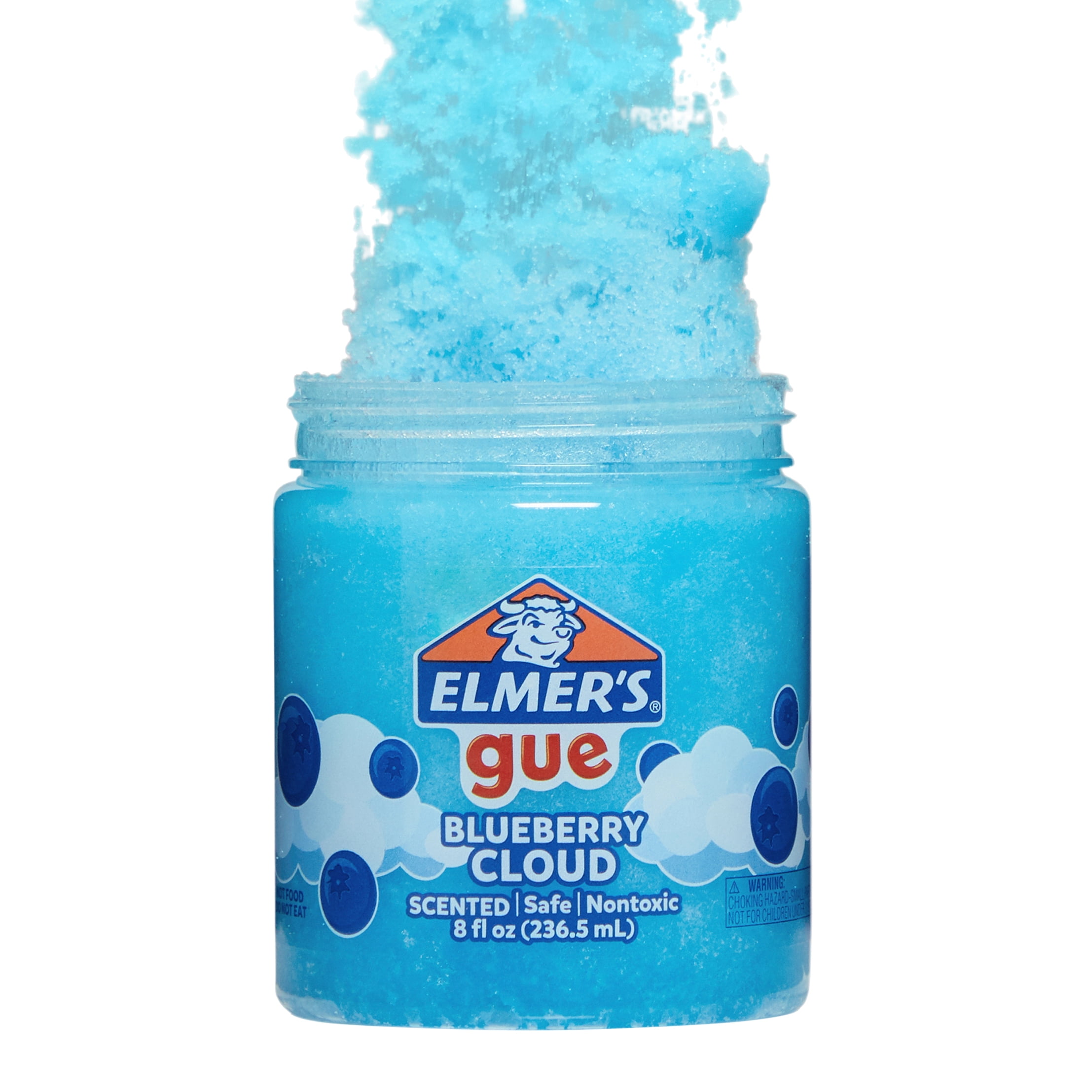 4) ELMER'S GUE 8oz BLUE BLUEBERRY SCENT Premade Slime (Safe Non-Toxic)  Squishy