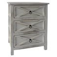 thumbnail image 1 of 25.59 Inches 3 Drawer Wooden Storage Cabinet with X Shape Design and Ring Pulls, White, 1 of 5