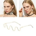 thumbnail image 3 of Semi Glasses Frame Half No Lens Shape Woman Reading Metal Eyeglasses Gold, 3 of 7