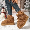 thumbnail image 6 of Tao Tao Winter Women's Snow Boots - Warm, Lace-Up Mid-Calf with Thick Sole for Casual Wear Brown 36, 6 of 7