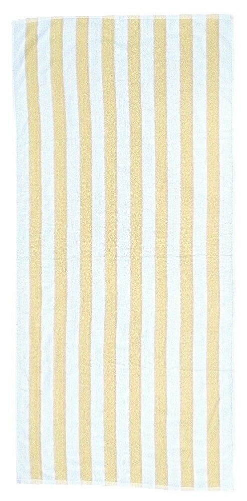 Cabana Beach Pool Spa Towels Striped Yellow/White 100% Cotton 30" x 60"
