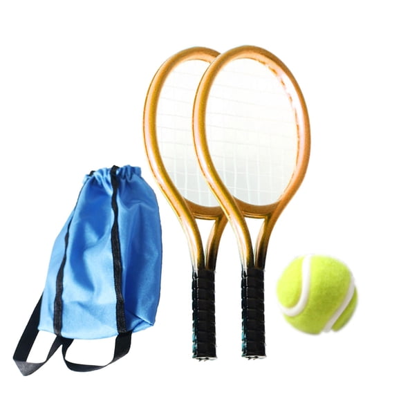 Decoración de mini tenis Juego de tenis en miniatura Manualidades paisajísticas Miniaturas Deportes Tenis Dorado