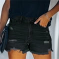 thumbnail image 7 of Yubnlvae 2025 Trendy Ripped Jean Shorts - Women's High Waist Baggy Denim Shorts, Stretchy Distressed Casual Summer Jorts with Destroyed Details (Black | XXL), 7 of 7