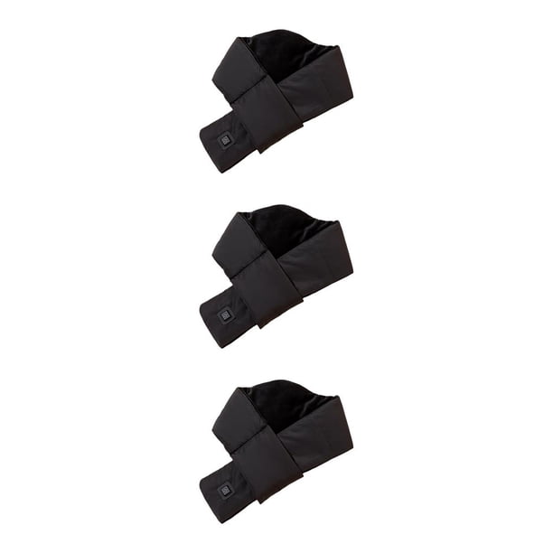 Bearachild Bufanda calentada de algodón a prueba de viento, mantenimiento del calor, calefacción eléctrica recargable, lavable a mano, bufandas de Color Negro 3piezas Bearachild CBP191152