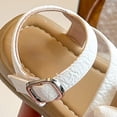 thumbnail image 6 of Staki Girls Boys Sandals with Cork Footbed Adjustable Buckle Braided Strap Sandals Open Toes Slides Sandals Summer Casual Shoes for Kids Tween Girl Wedges White,12 Little Kid, 6 of 9