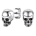 thumbnail image 1 of Pendientes de plata de ley Suplight para hombre con forma de calavera, 1 of 7