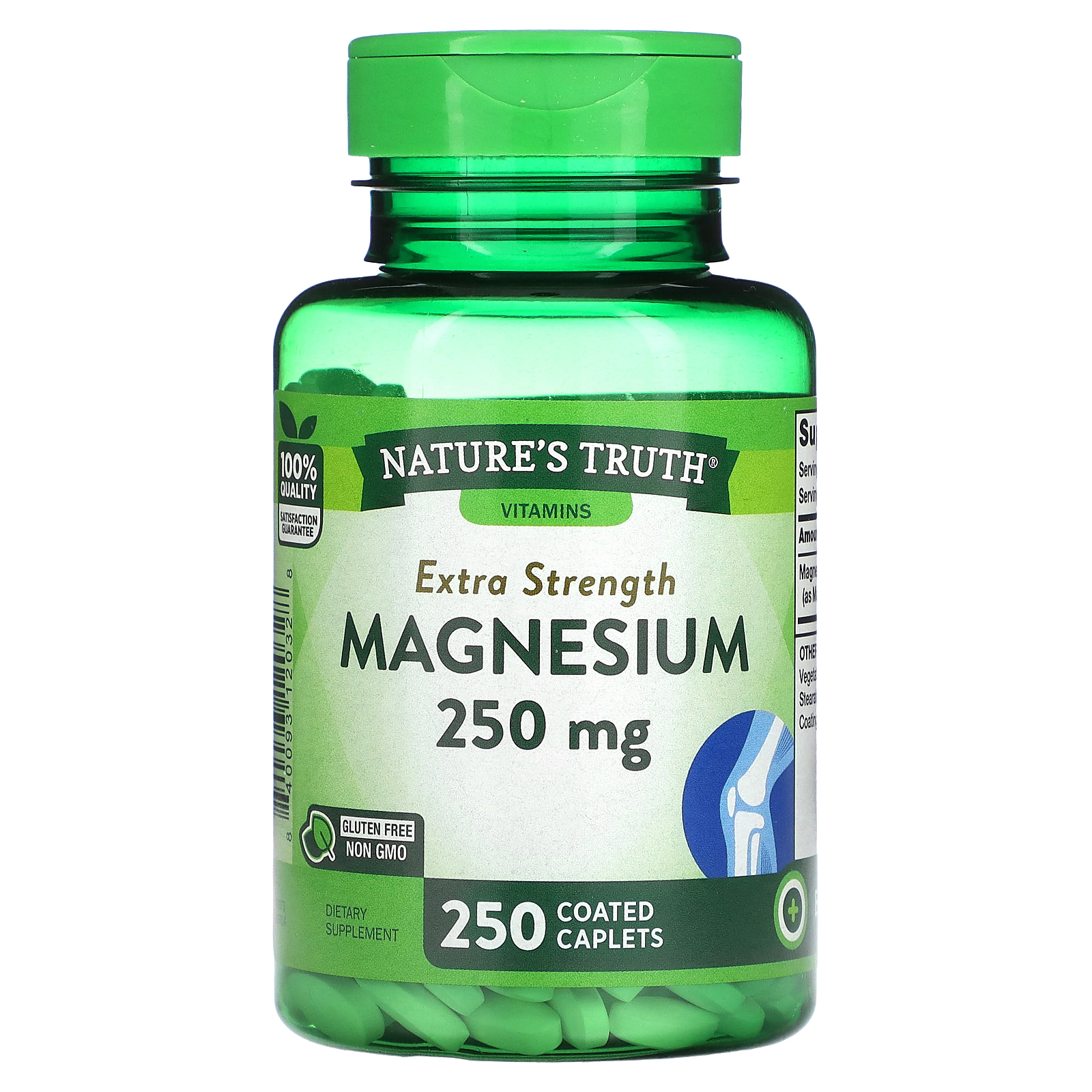 Magnesium, Extra Strength, 250 mg, 250 Coated Caplets, Nature's Truth